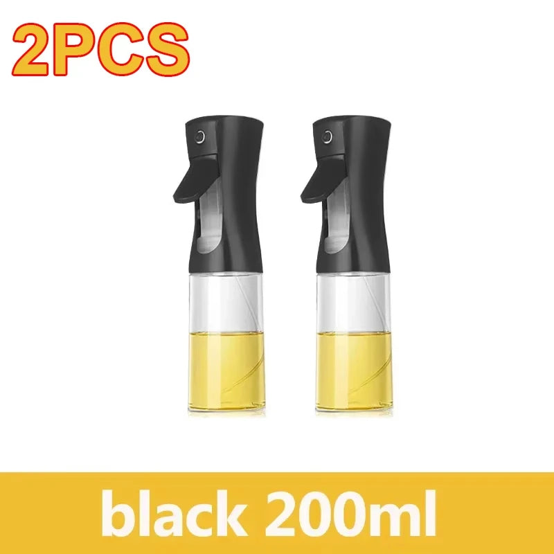 200/300/500m LOil Spray Plastic Household Kitchen Oil Spray Bottle or Oil Brush Nebulizing Mist Filling Cooking Dual Use BBQ