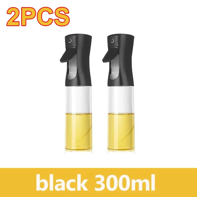 200/300/500m LOil Spray Plastic Household Kitchen Oil Spray Bottle or Oil Brush Nebulizing Mist Filling Cooking Dual Use BBQ