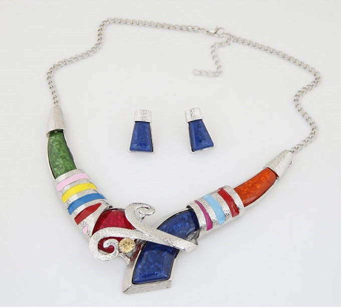 Vintage colored gemstone necklace set
