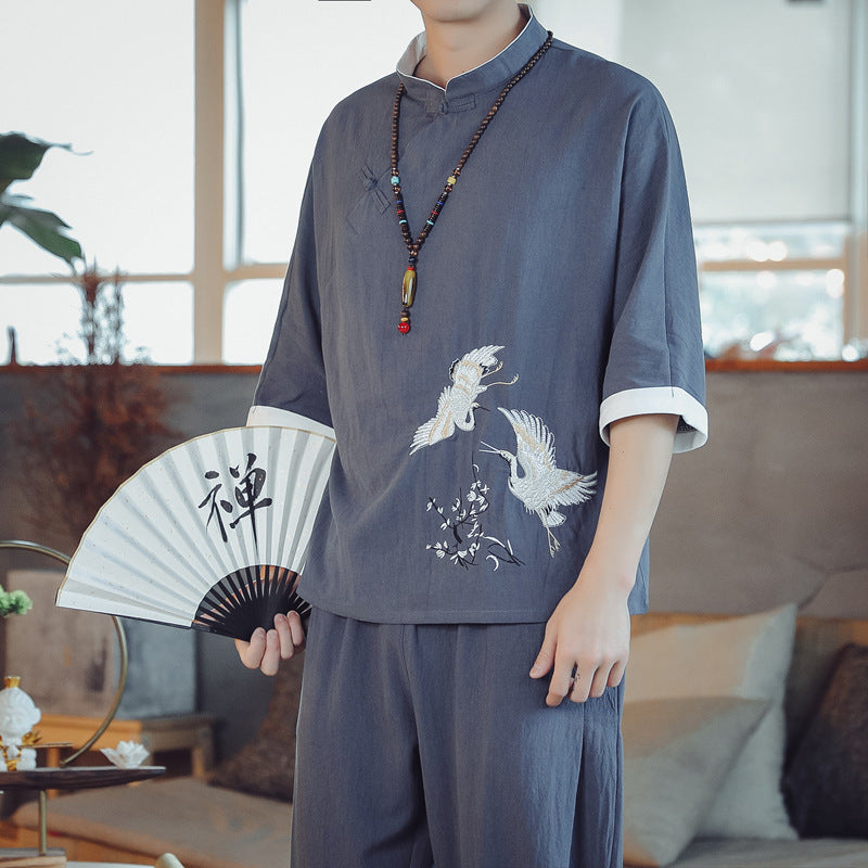 Summer New Chinese Style Suit Men