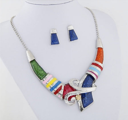 Vintage colored gemstone necklace set