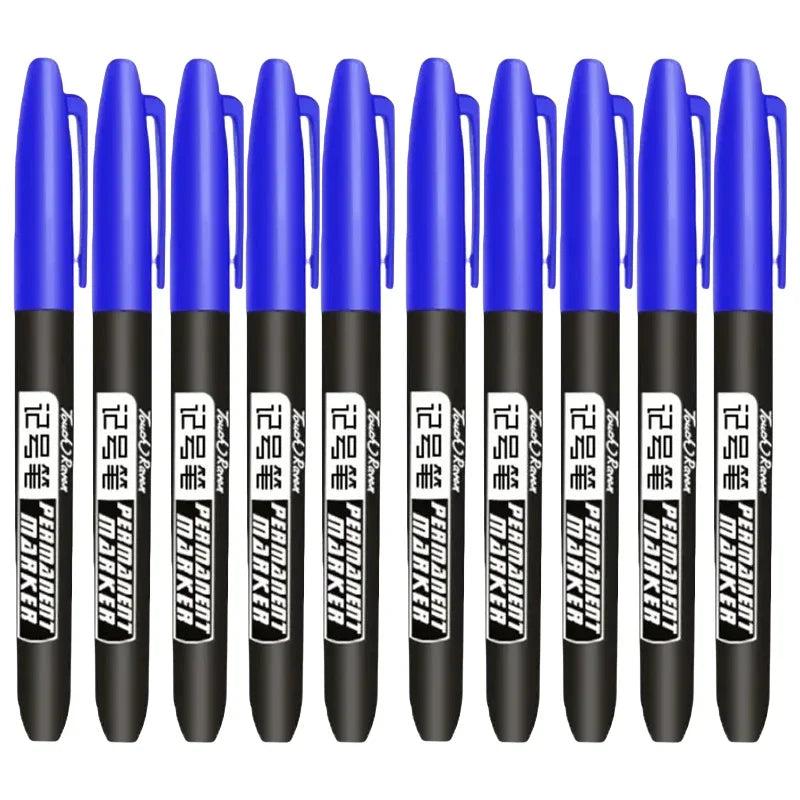 6 PCS Permanent Marker Pen Manga Drawing Markers Black Blue Red Waterproof Ink Sketch Pens Stationery Art School Supplies