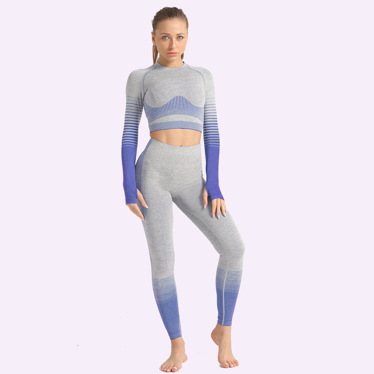 LANTECH Vroue Joga Stelle Gimnasium Fiksheid Atleties 2 Stuks Sportpakke Stel Broeke Leggings Sportdrag Leggings Naatlose Sporthemde