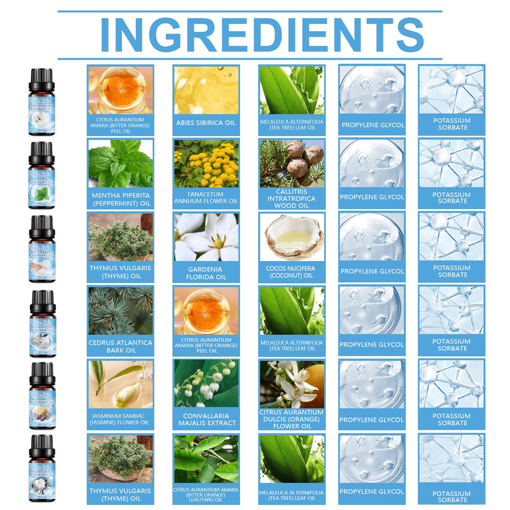 Cleansing Essential Oil Set, Fresh Natural Humidifier Essential Oil Lasting Essential Oil Perfume Oil