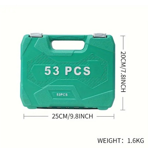53stuks Stel Motorherstelgereedskap, Motorherstelmasjien Vinnige Ratelsleutel, En Motorherstelgereedskap