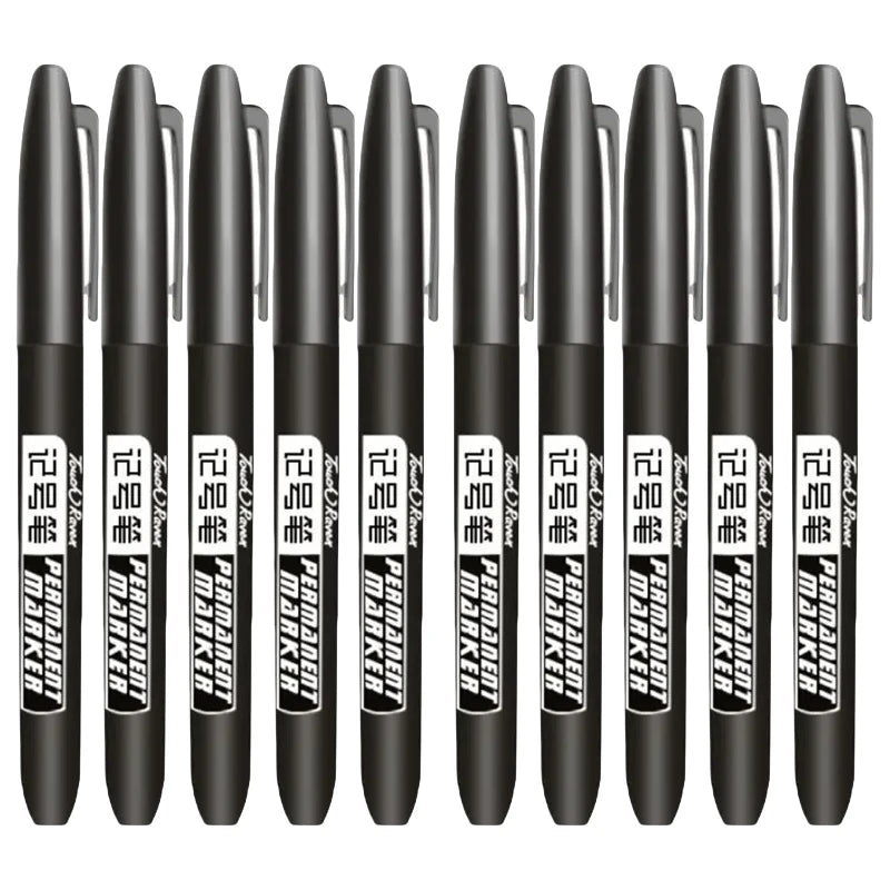 6 PCS Permanent Marker Pen Manga Drawing Markers Black Blue Red Waterproof Ink Sketch Pens Stationery Art School Supplies