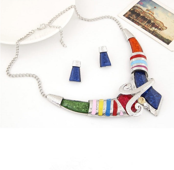 Vintage colored gemstone necklace set