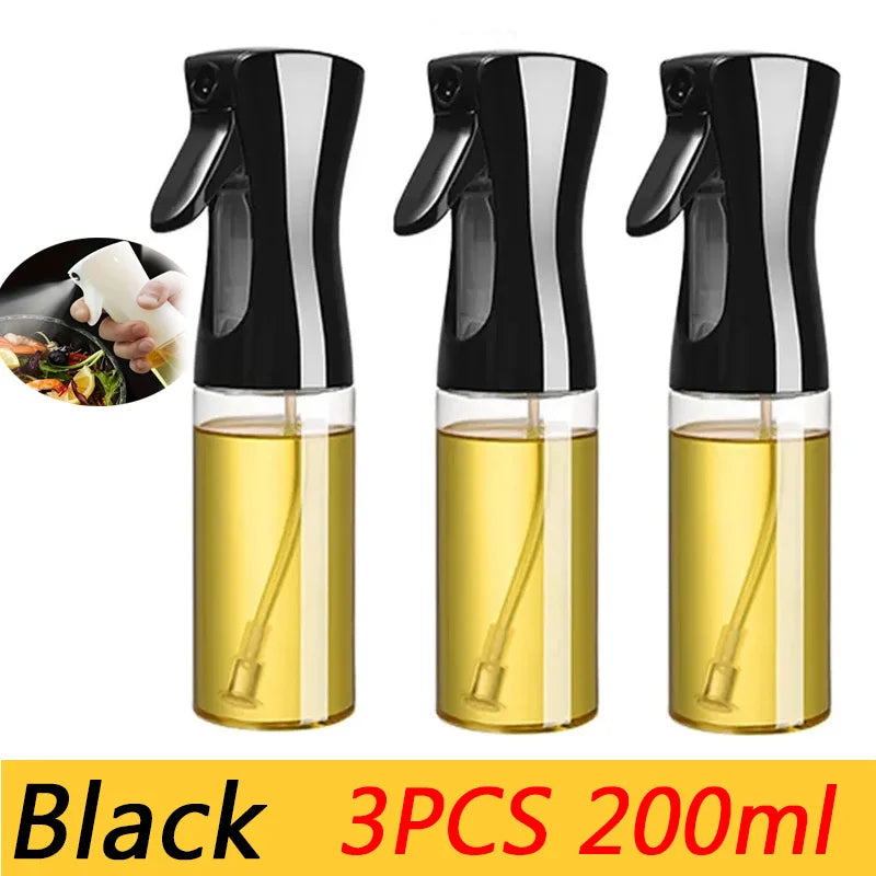 200/300/500m LOil Spray Plastic Household Kitchen Oil Spray Bottle or Oil Brush Nebulizing Mist Filling Cooking Dual Use BBQ