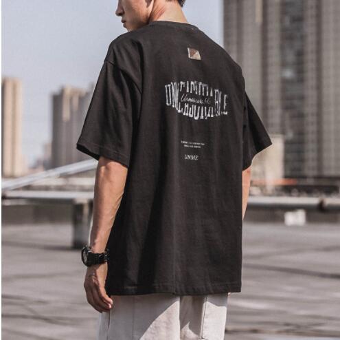 Pure Cotton Hong Kong Style Retro Short-sleeved T-shirt Men