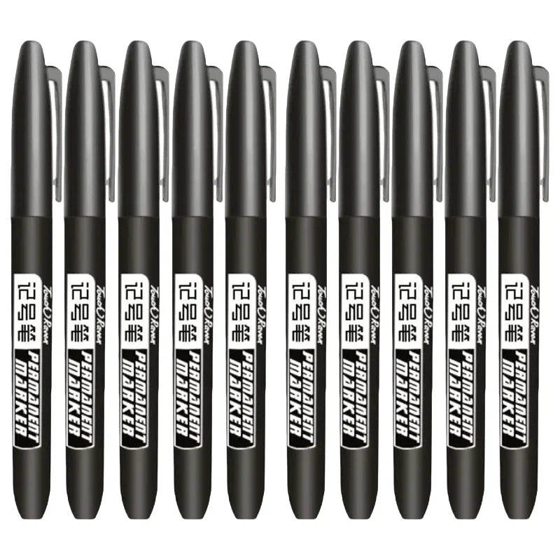 6 PCS Permanent Marker Pen Manga Drawing Markers Black Blue Red Waterproof Ink Sketch Pens Stationery Art School Supplies