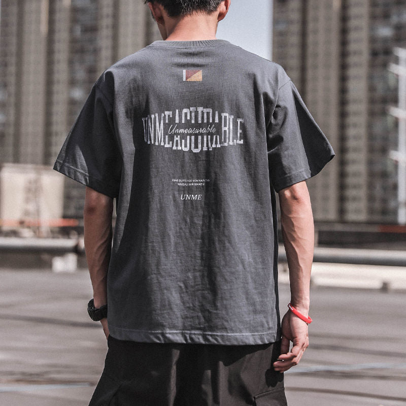 Pure Cotton Hong Kong Style Retro Short-sleeved T-shirt Men