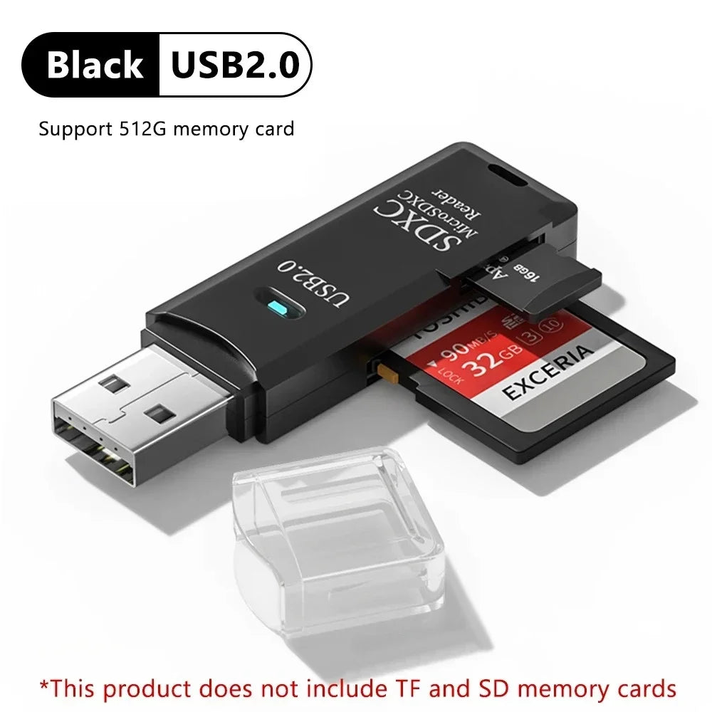 2-in-1 Multi Functional USB 3.0 Card ReaderMicro SD TFMemoryCardReaderUSBFlashDrive CardreaderAdapter For PCLaptops Accessories
