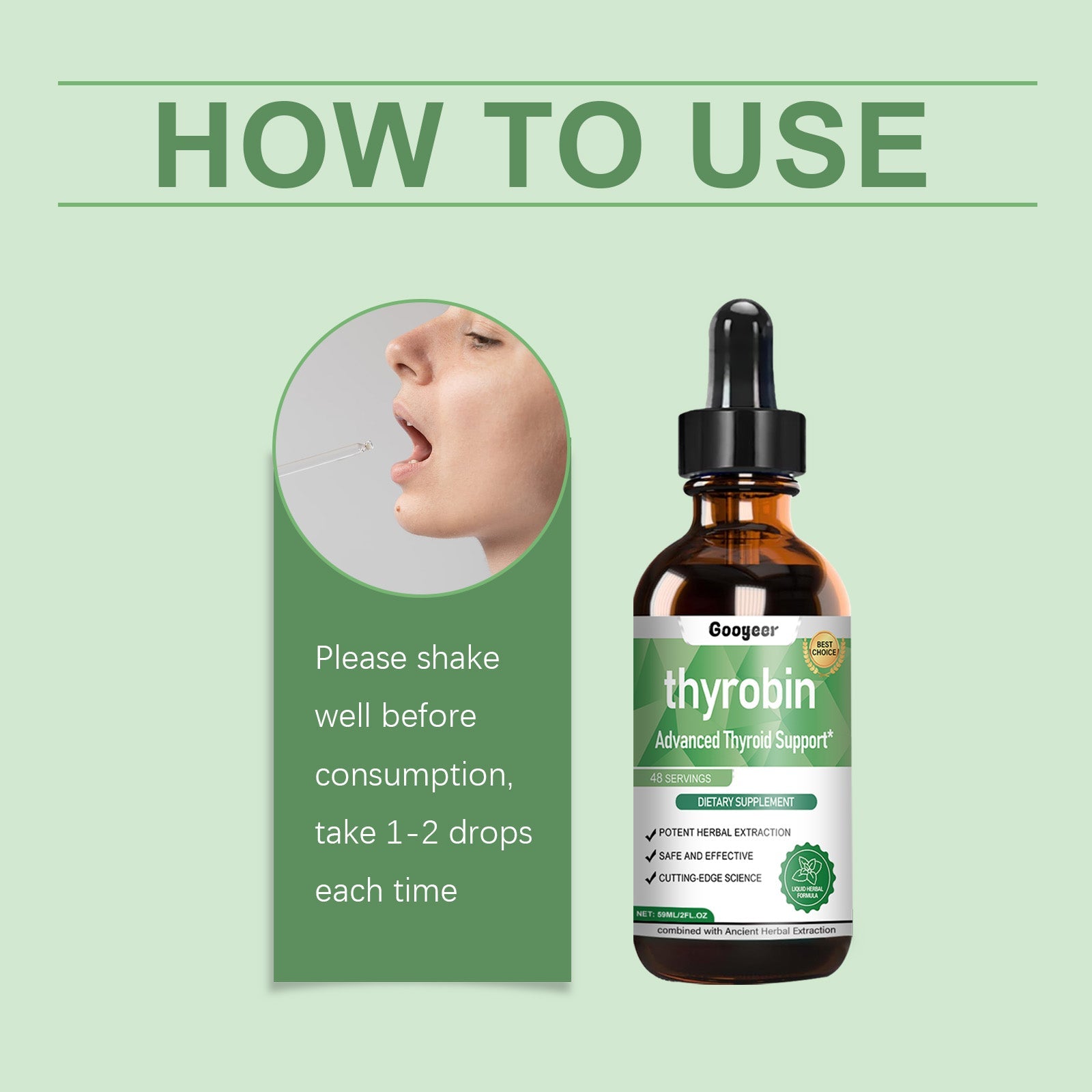 Thyrobin Advanced Thyroid Support – Herbal & Ancient Extraction | 59ml / 2 fl oz Liquid Dietary Supplement (48 Servings)
