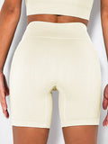 Yoga Shorts Ribbed Seamless Workout High Waist Athletic Leggings Suitable For Yoga Fitness, Workout Shorts Yoga Seamless Ribbed High Waisted Spandex Booty Biker Shorts