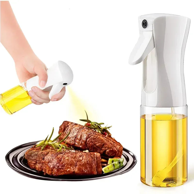 200/300/500m LOil Spray Plastic Household Kitchen Oil Spray Bottle or Oil Brush Nebulizing Mist Filling Cooking Dual Use BBQ