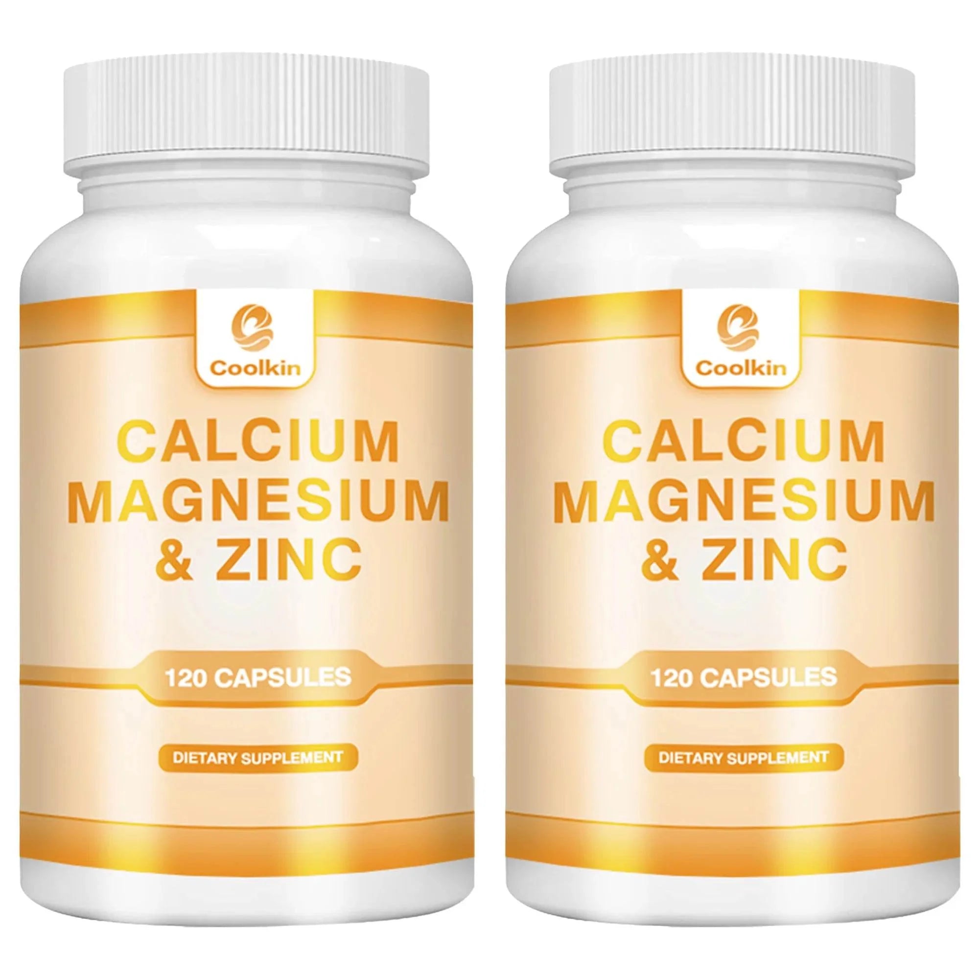 Calcium + Magnesium + Zinc Capsules - Supports Bone Health, Nerve and Muscle Function, Immune Support - 120 Capsules