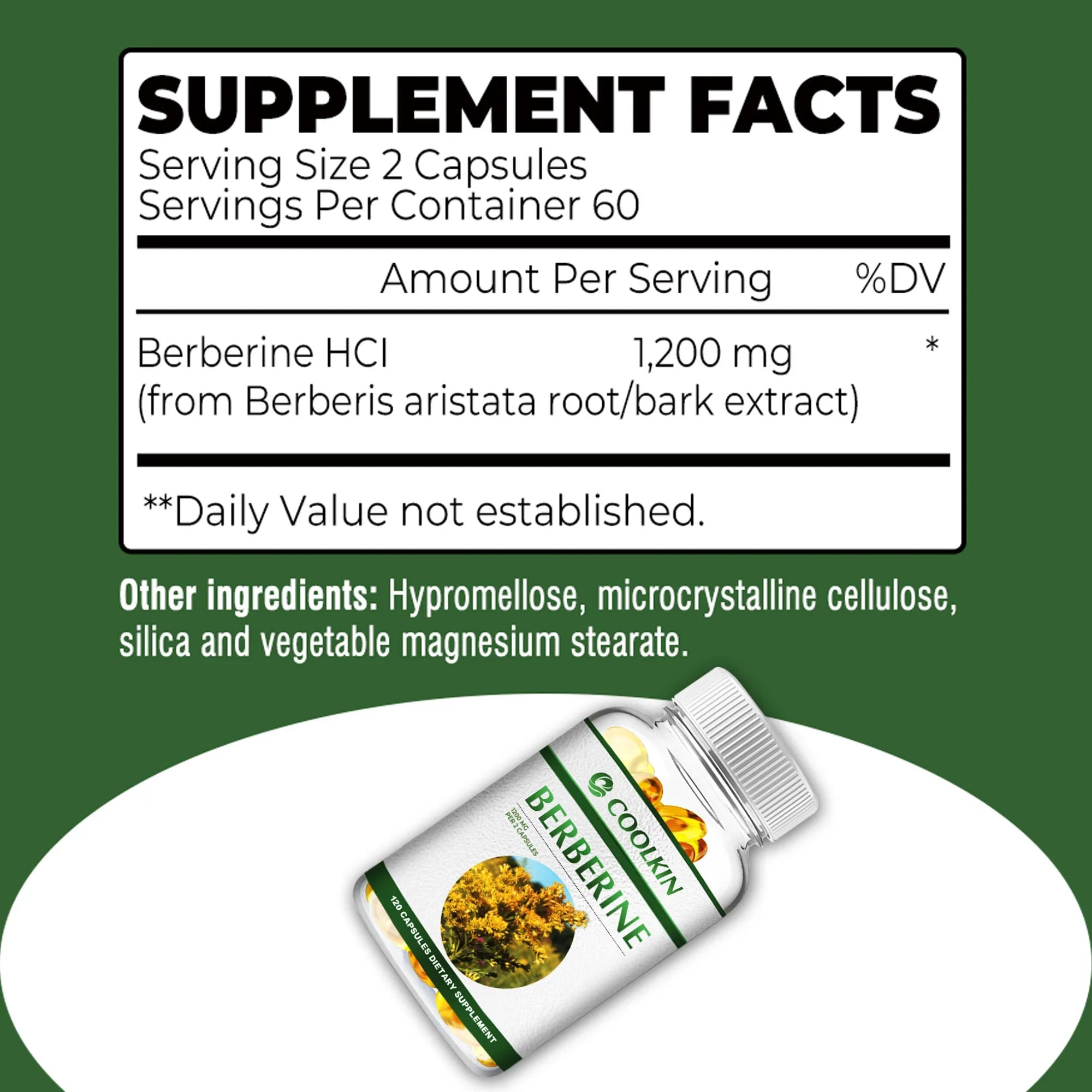 Premium Berberine Supplement - Supports Immune System, Cardiovascular Heart & Gastrointestinal Wellness - 120 Capsules