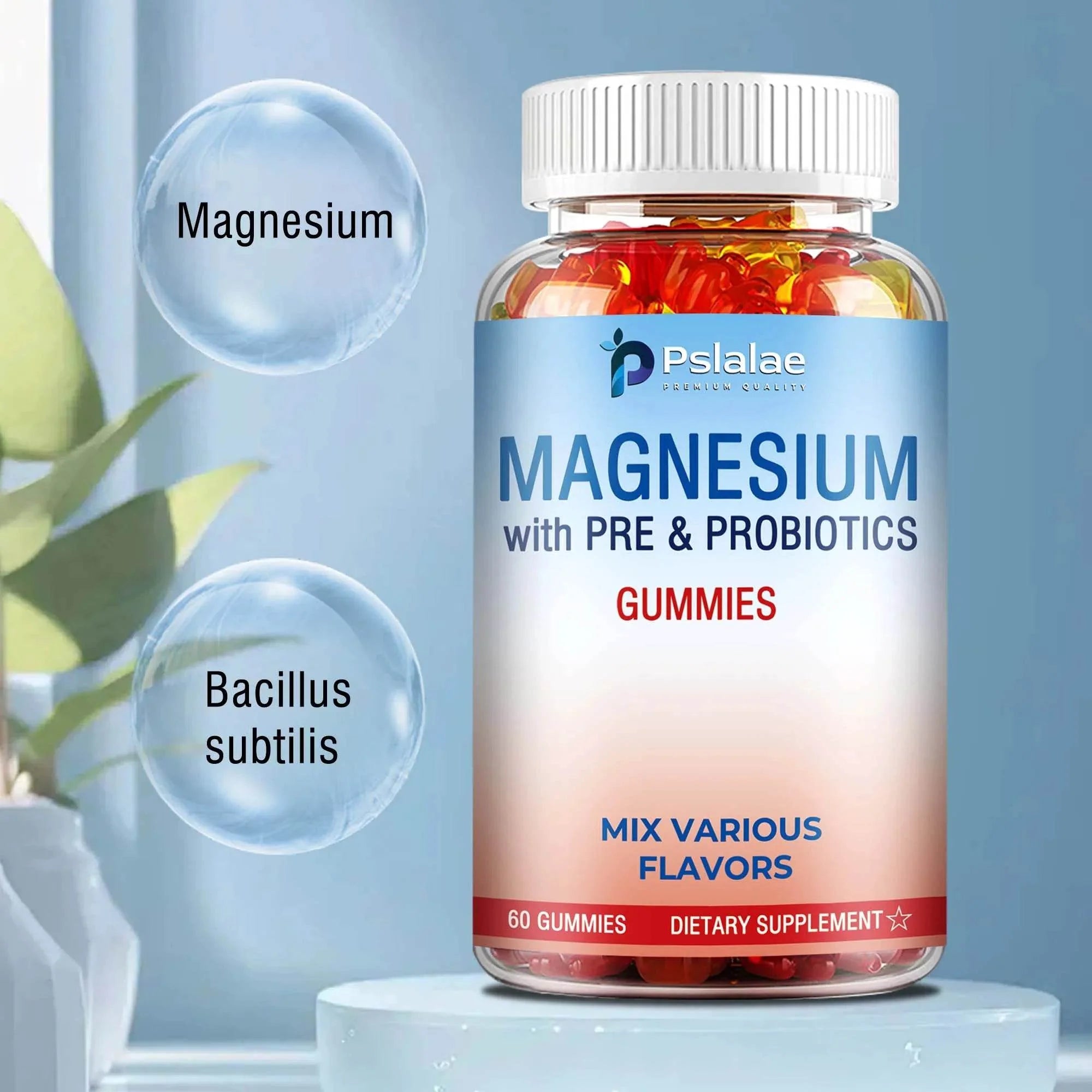 Magnesium Citrate - Supports Muscles, Nerves, Bones and Heart, Reduce Stress and Improve Sleep - 60 Gummies