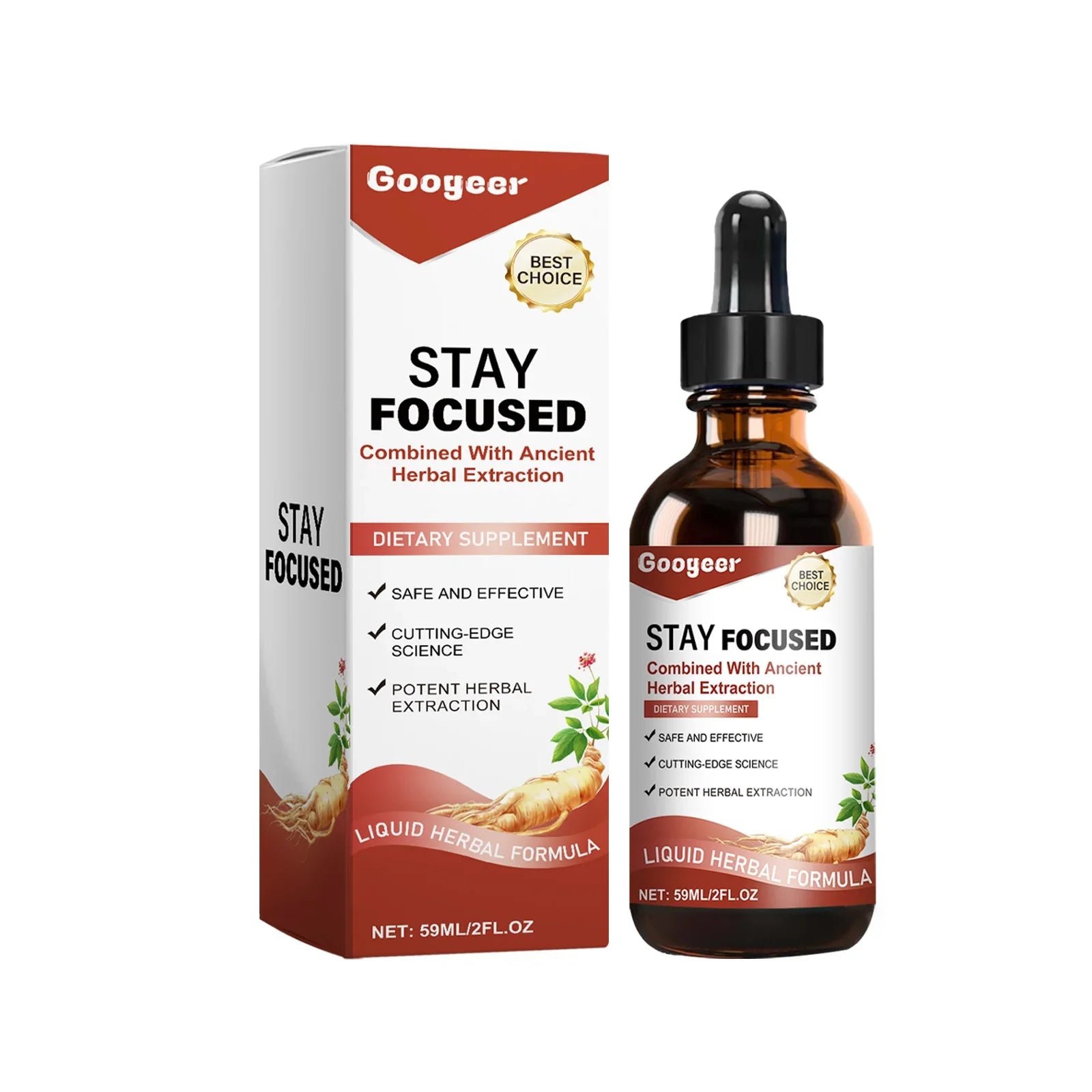 Googeer 59ml Ginseng Extract Drops Dietary Supplement Enhance Energy Immune Relieve Fatigue Herbal Health Entrance Drops