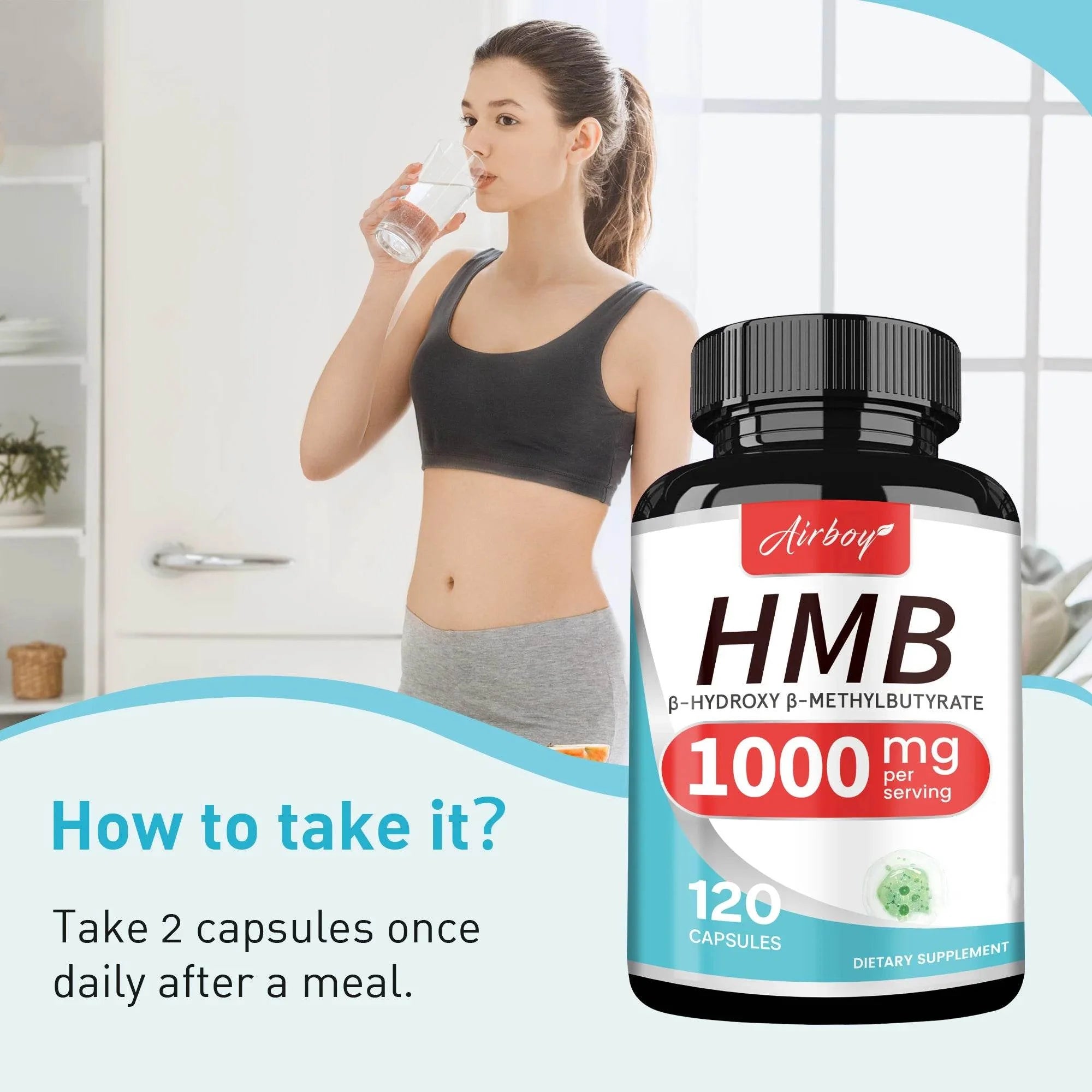HMB Supplements - Replenish Energy and Improve Endurance, Promote Muscle Growth & Recovery Relieve Muscle Loss - 120 Capsules
