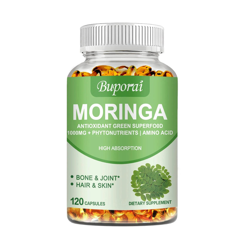 Moringa - Immune System, Energy & Metabolism Natural Anti-inflammatory Helps Detox, Fat Burn - 120 Capsules