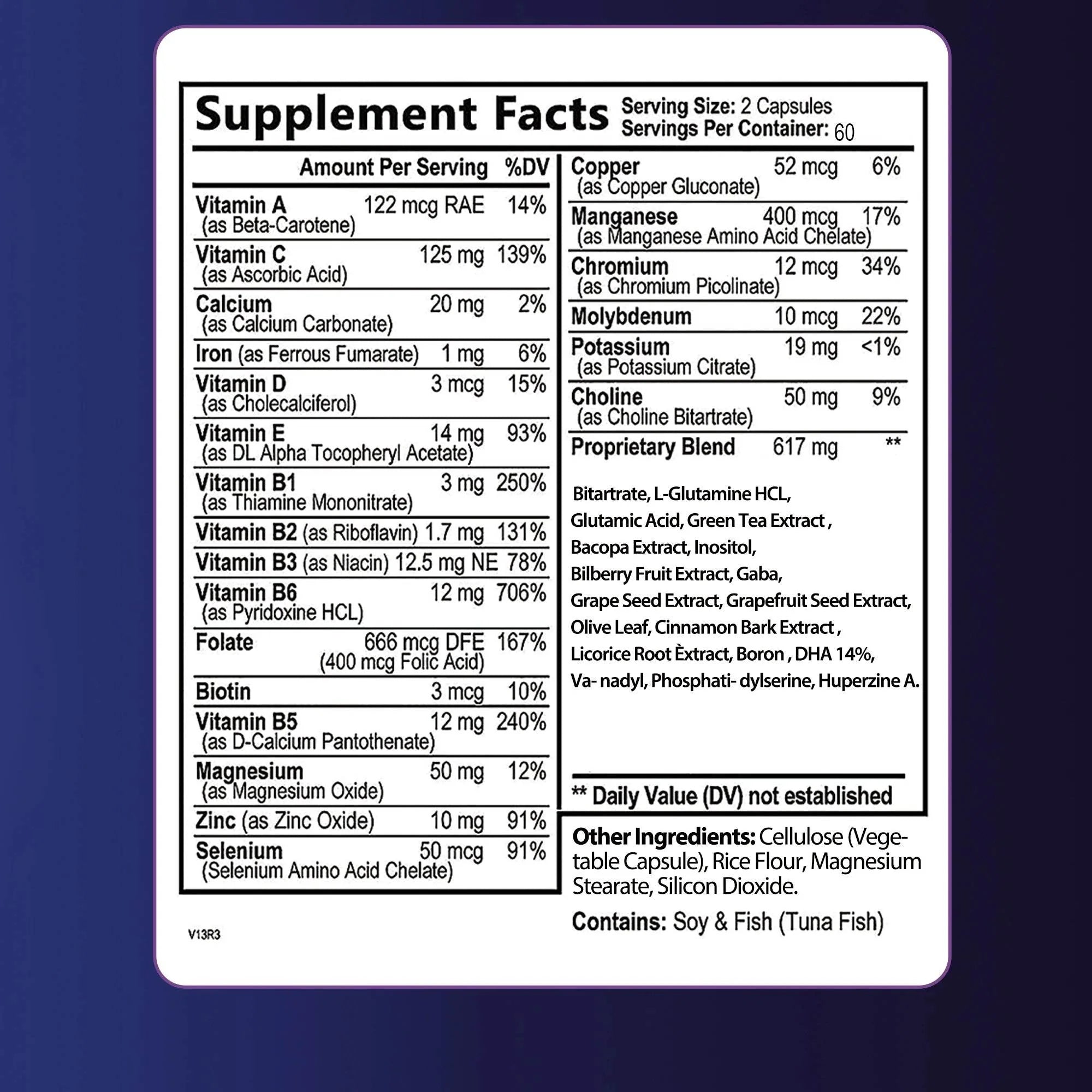 Brain Supplement - Boosts Brain Function, Helps Improve Memory, Intelligence and Concentration - 120 Capsules