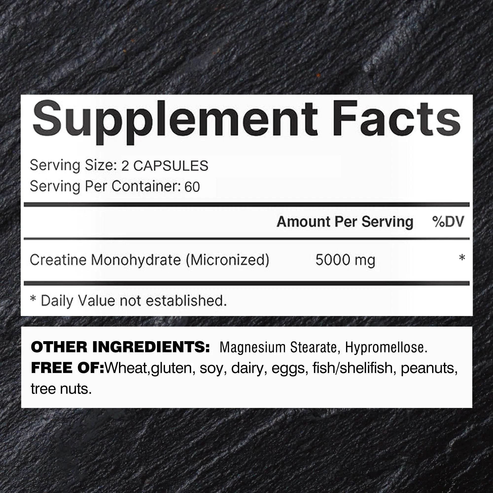 Creatine Monohydrate - Build Muscle, Improve Athletic Performance, Improve Energy Endurance and Promote Recovery - 120 Capsules