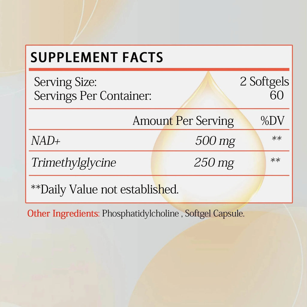 Liposomal NAD+ Capsules - Anti-aging, Replenish Energy, Enhance Focus, Support Cellular Health - 120 Capsules