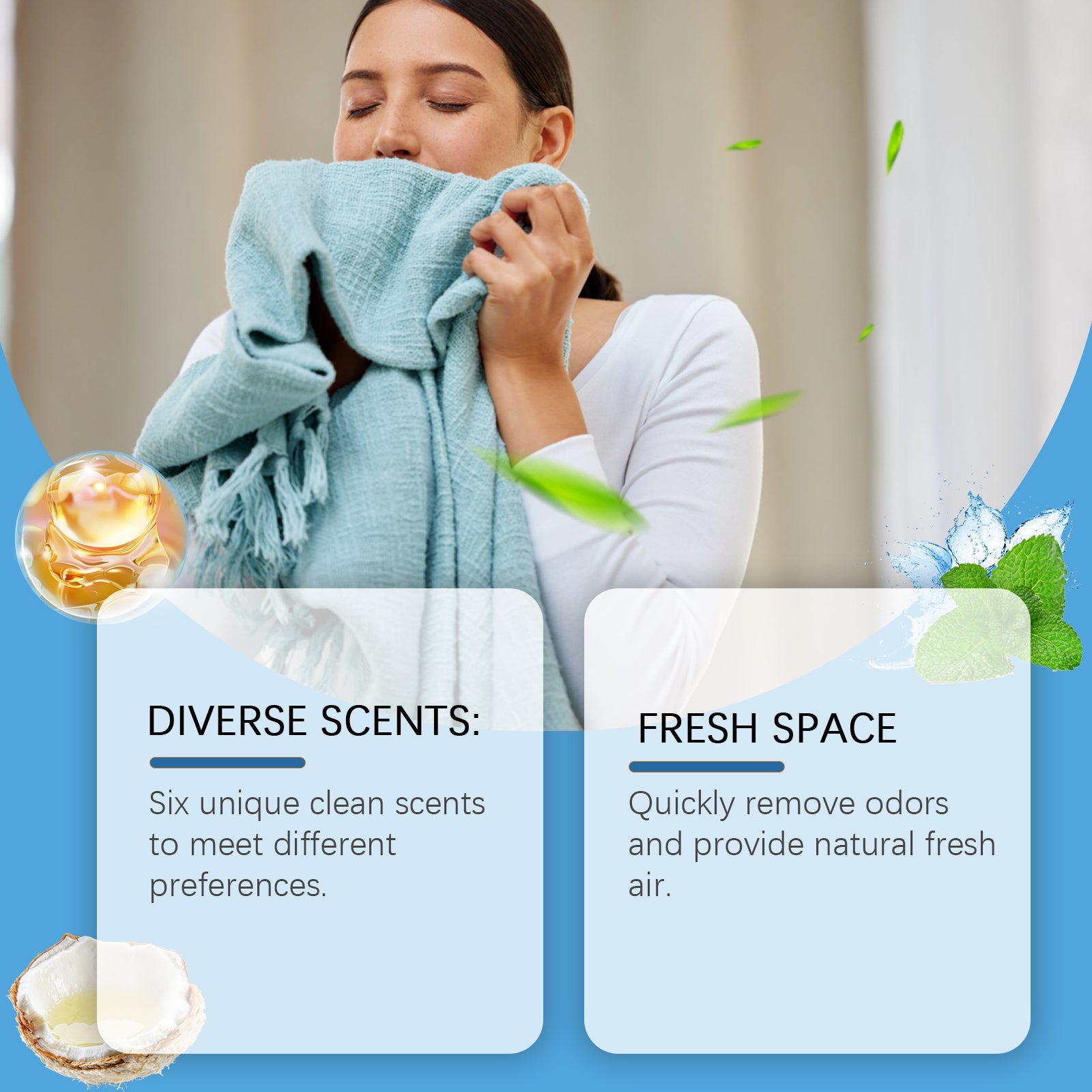 Cleansing Essential Oil Set, Fresh Natural Humidifier Essential Oil Lasting Essential Oil Perfume Oil