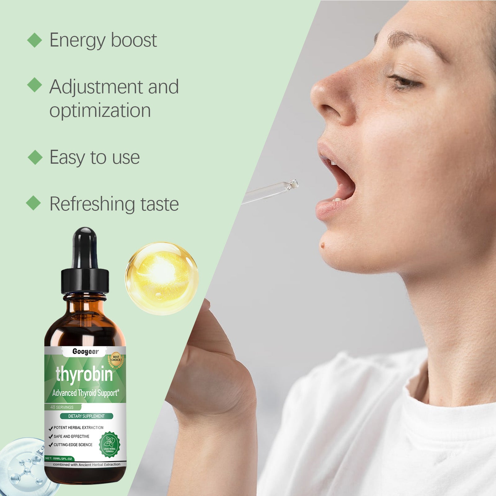 Thyrobin Advanced Thyroid Support – Herbal & Ancient Extraction | 59ml / 2 fl oz Liquid Dietary Supplement (48 Servings)