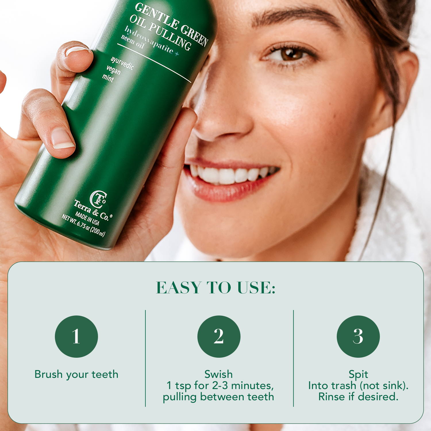 Terra & Co.® Oil Pulling Bundle – Gentle Green + Brilliant Black | Ayurvedic Detox, Enamel Protection & Whitening