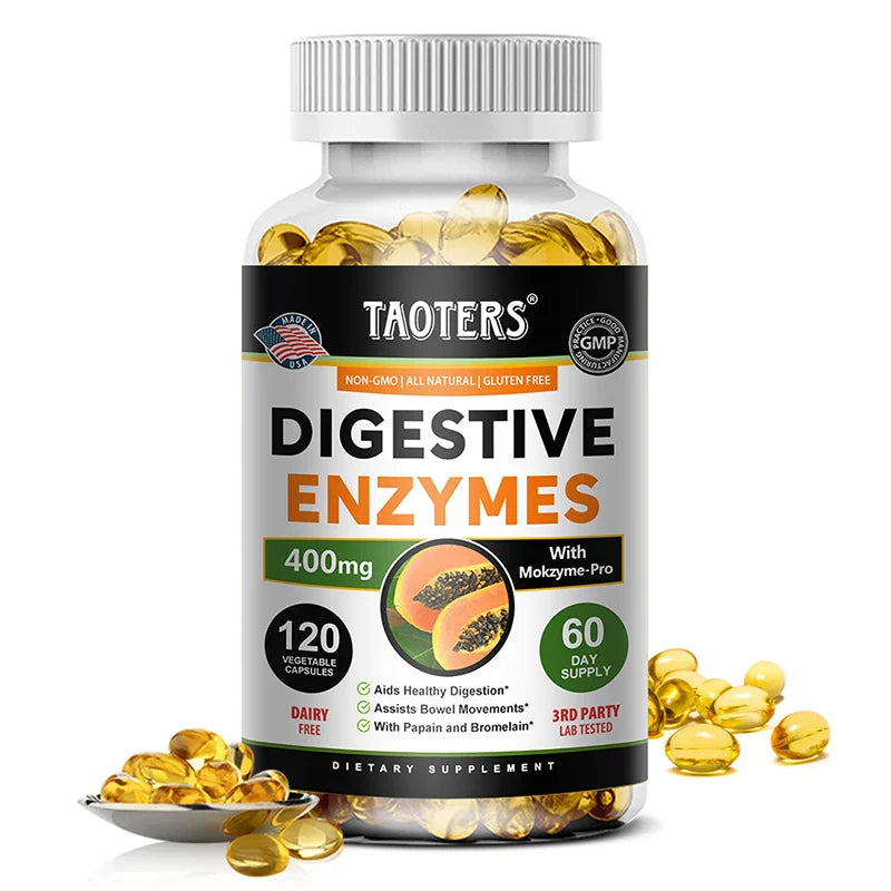 Digestive Enzymes Capsules - Aids in Bowel Movements, Metabolism, Nutrient Digestion and Intestinal Health