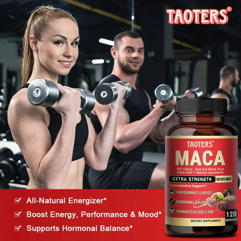 Maca Root Extract Supplement, Strong Oxidant, Supports Strength, Vitality, Fatigue Relief, Energy, 120 Capsules