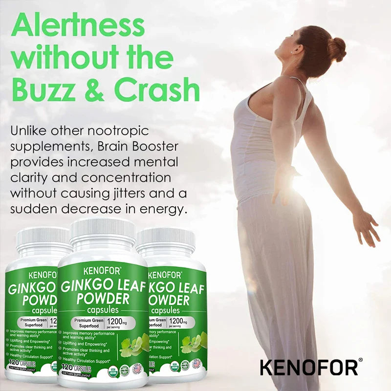 Ginkgo Biloba Extract Capsules, Supports The Cardiovascular System, Improves Concentration, Memory and Learning