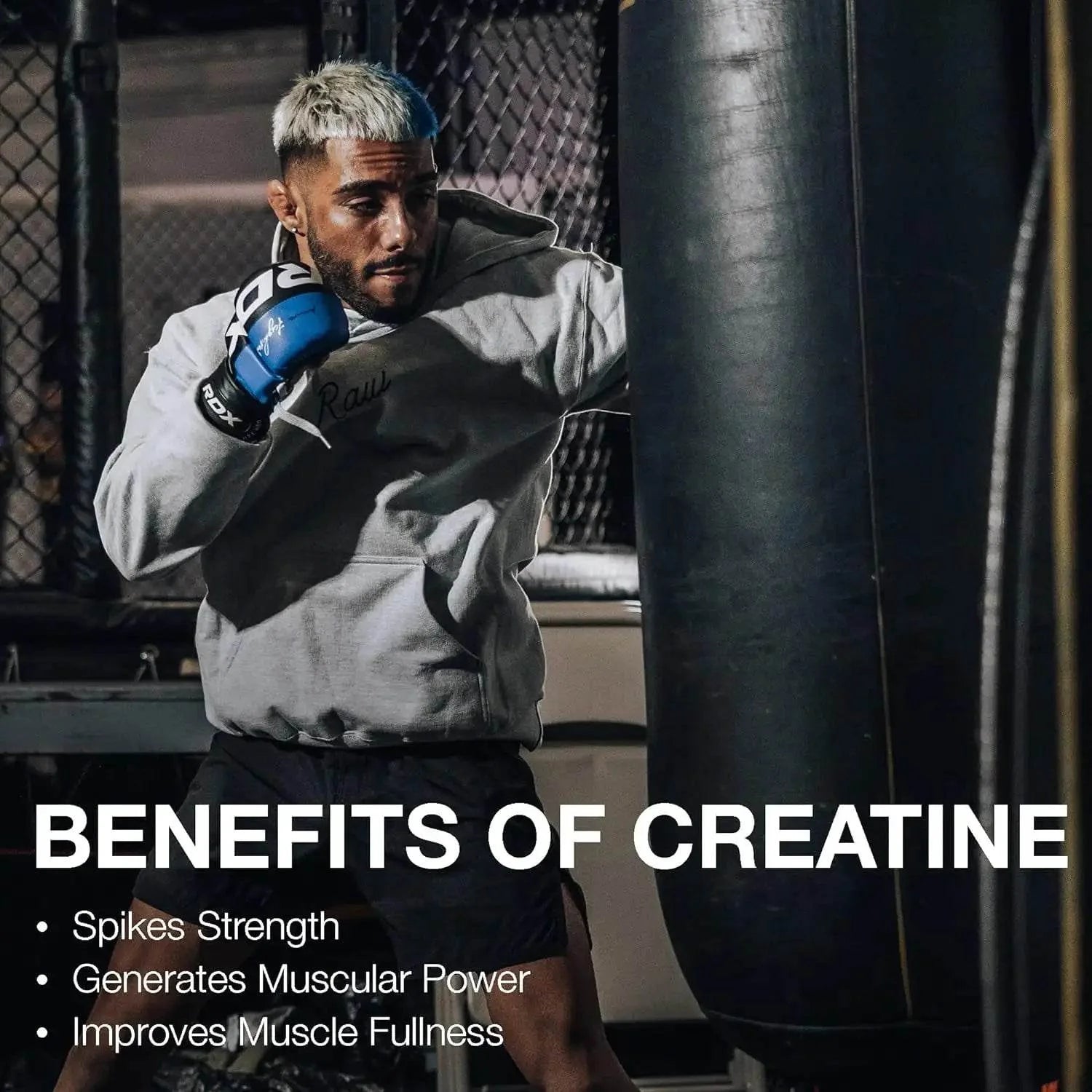 RAW Nutrition Essential 100% Pure Creatine Monohydrate Powder, Unflavored, 8.81 oz, 50 Servings