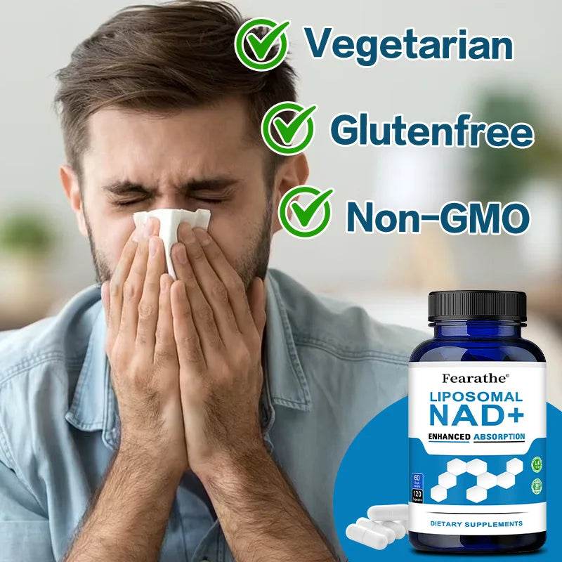 VIVALIFER Liposomal NAD+ Supplement for Super Absorption, Anti-Aging, Energy and DNA Repair, Brain Function