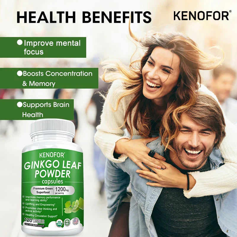 Ginkgo Biloba Extract Capsules, Supports The Cardiovascular System, Improves Concentration, Memory and Learning