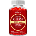 Antarctic Krill Oil 2000 mg 120 Softgels | Omega 3 EPA, DHA, Astaxanthin Supplement from Red Krill - Supports Bone, Heart, Brain