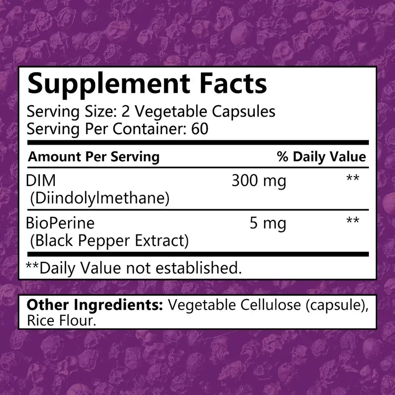 DIM Supplement for Men and Women (Diindolylmethane Estrogen Blocking Supplement, Hormonal Acne, Hormone Balance)