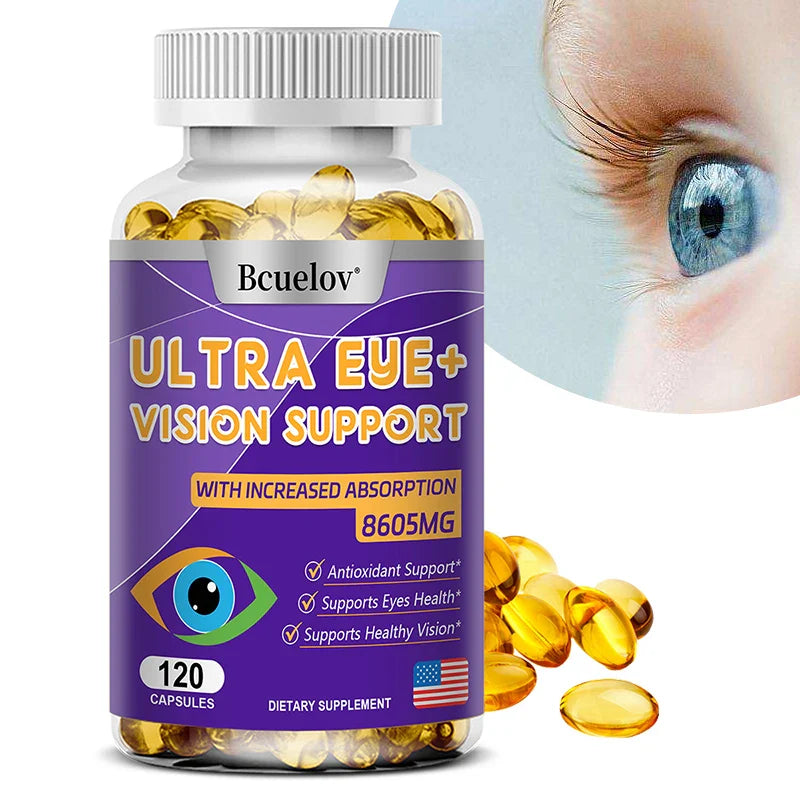 Lutein supplement with zeaxanthin, bilberry extract and vitamin A for antioxidant, vision health and eye fatigue relief