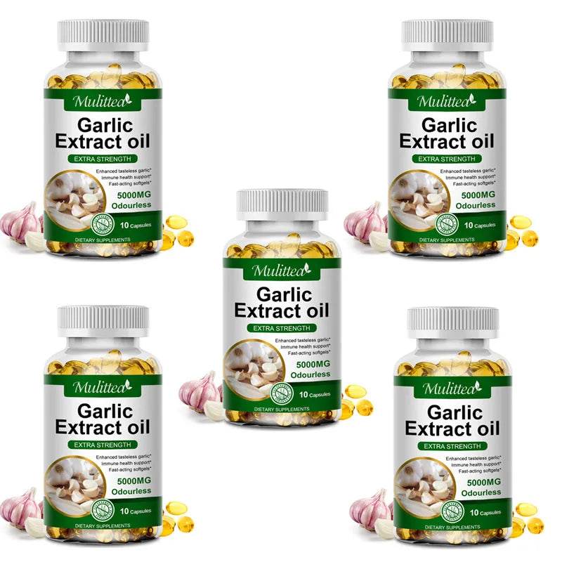 Mulittea Tasteless Garlic Oil Extract Capsules Helps Enhance immunity Cellular Detox for Men and Women