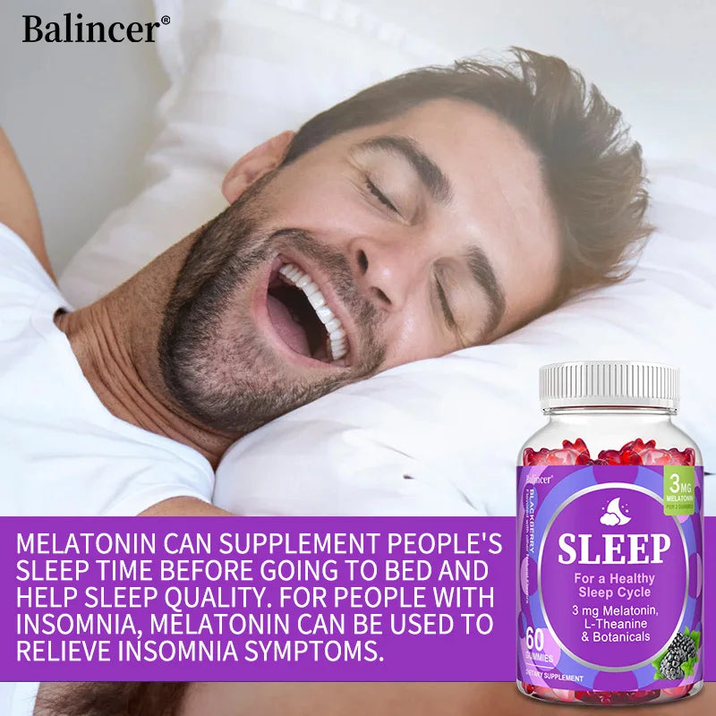 Gummies for Healthy Sleep Cycle, Fall Asleep Naturally, Fight Insomnia, Boost Immunity, Improve Rest Quality, Dietray Supplement
