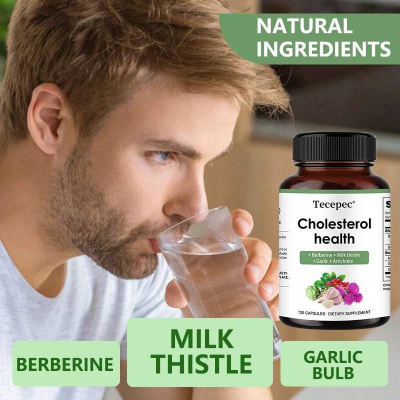 Cholesterol Support Supplement - Contains berberine, artichoke to support healthy cholesterol levels and natural heart health