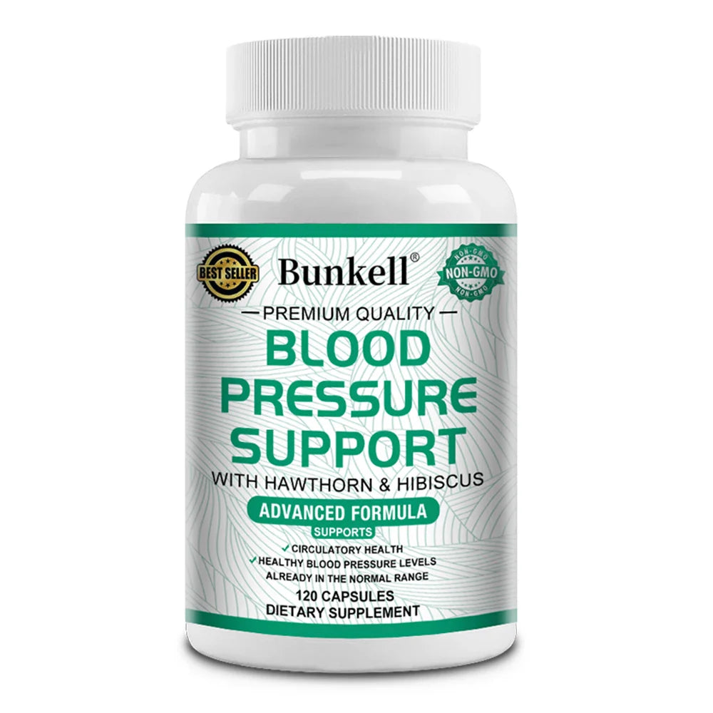 With Hawthorn and Hibiscus Extracts to Support Blood Pressure, Circulation, Cardiovascular and Heart Health, 120 Capsules