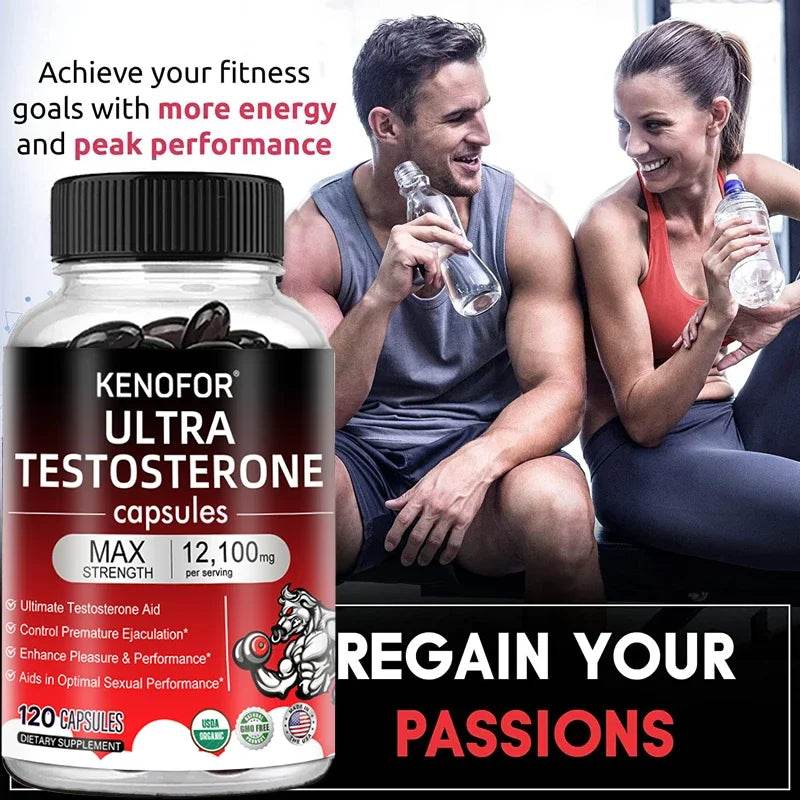 Men's Fitness Enhancer - Supports Improved Efficiency, Speed, Strength, Fatigue Relief, Increased Muscle Mass, 120 Capsules