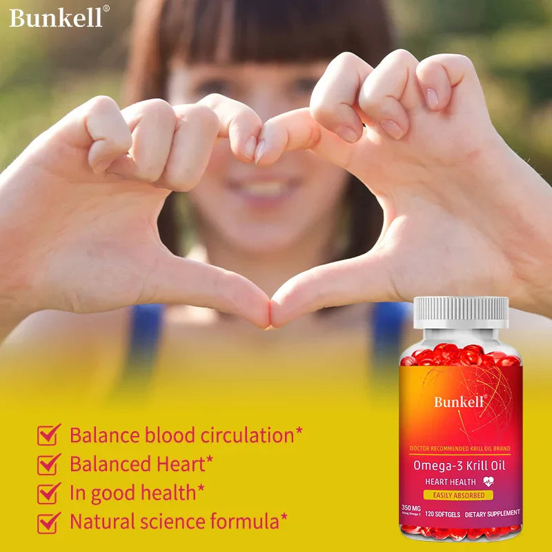Antarctic Krill Oil 350mg Omega 3 Fatty Acid Supplement, EPA & DHA Softgels, Phospholipids, Antioxidant Astaxanthin Heart Health
