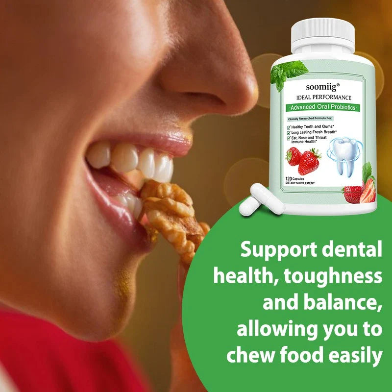 Teeth & Gums Health, Advanced 3.5 Billion CFU Oral/Dental Probiotics for Reduce Mouth Bad Breath, Ear, Nose and Throat Health