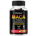 Red Ginseng & Ashwagandha Extract, Supports Energy, Endurance & Performance, Men's Health, Muscle Building - 120 Capsules