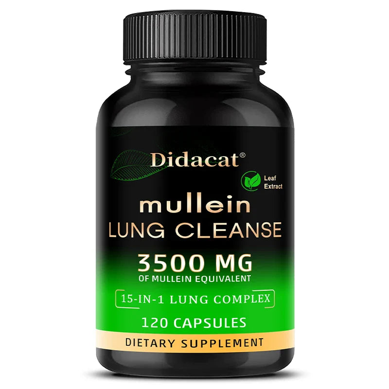 Mullein Leaf Extract Supplement Vitamin C Mineral Lung Cleansing Immune System Support 120 Capsules Health Supplement