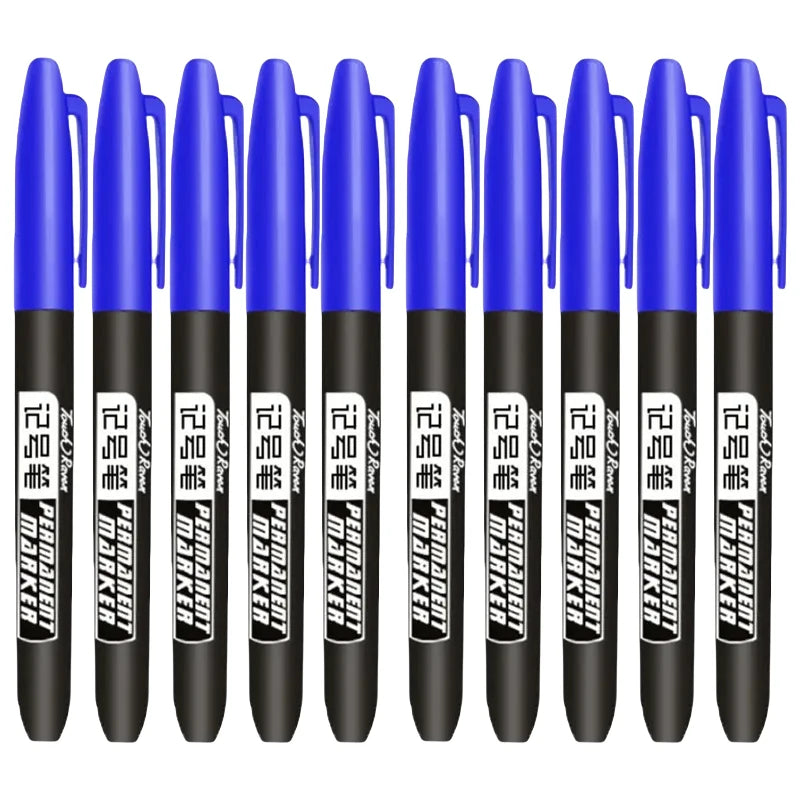 6 PCS Permanent Marker Pen Manga Drawing Markers Black Blue Red Waterproof Ink Sketch Pens Stationery Art School Supplies